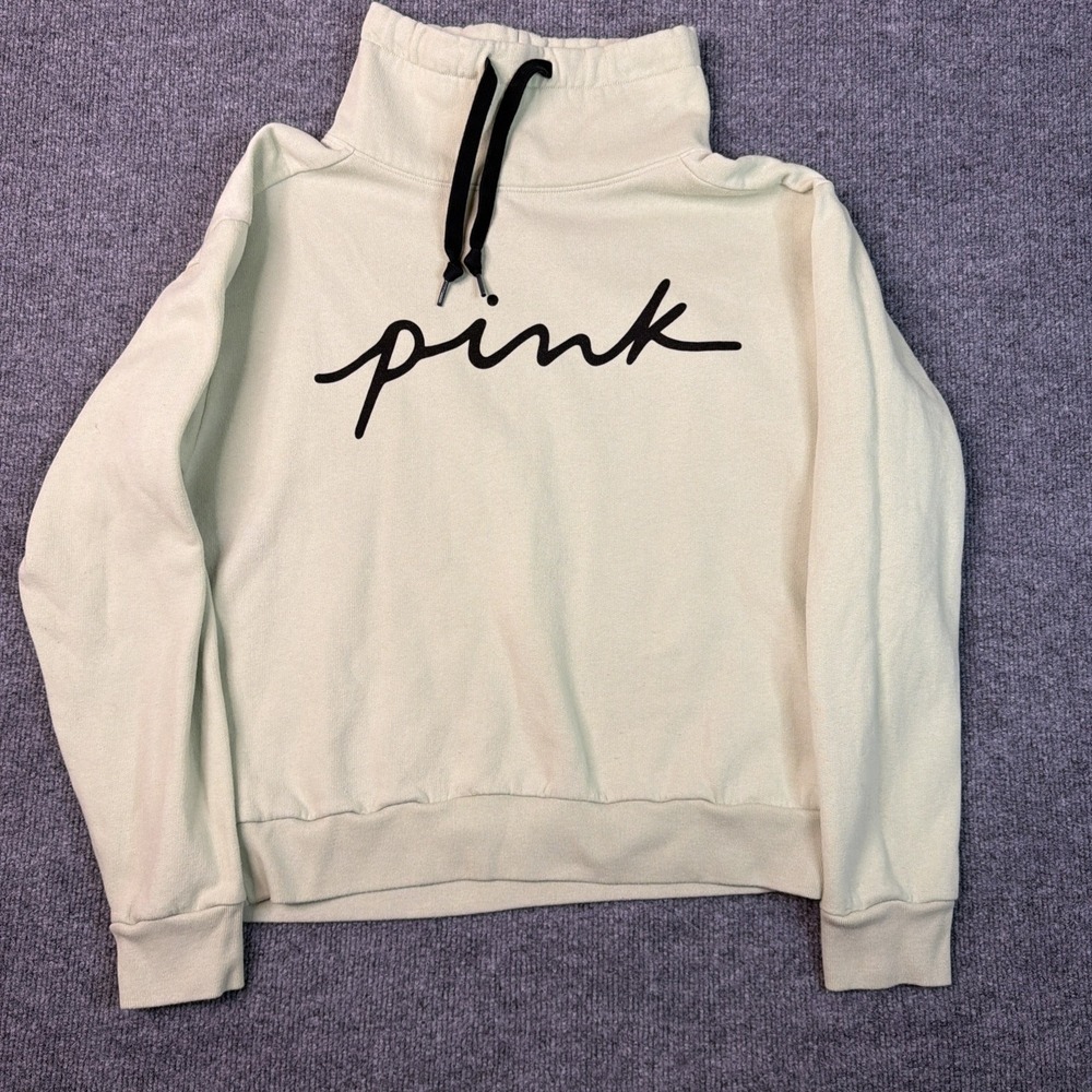 Victoria's Secret PINK Mint Green Funnel Neck Sweatshirt Size Medium